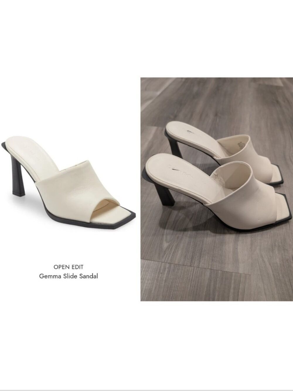 Open Edit | Gemma Square Toe Heeled Mules In Ivory